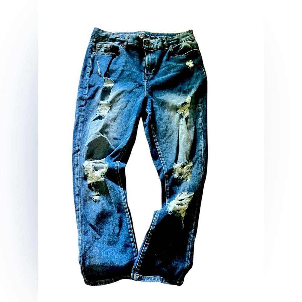 Soho High Waisted Cropped Boyfriend Style Jeans